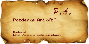 Pozderka Anikó névjegykártya